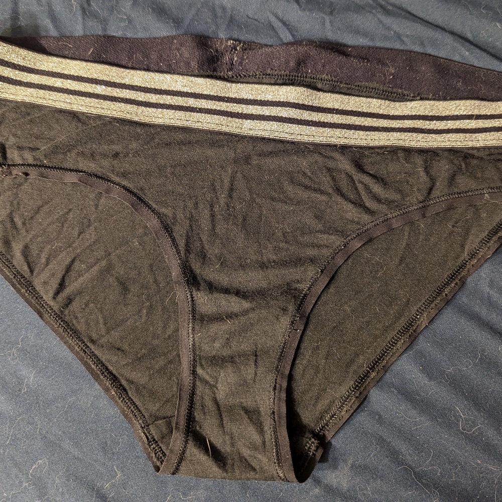 Vintage Victoria's Secret Bikini in Black Silver Trim